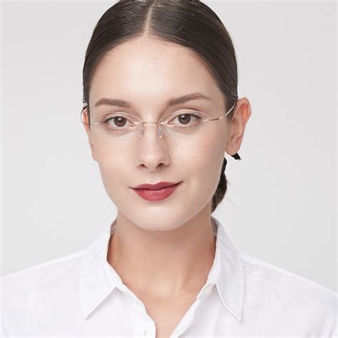 oval rimless eyeglasses women.